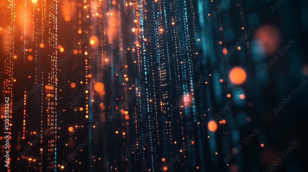 Poster abstract futuristic data stream background