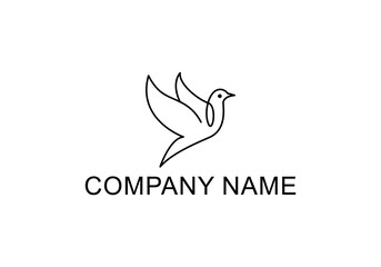 Pigeon line art logo