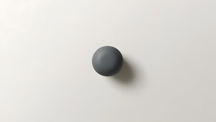 Gray Sphere on White Surface Simple Minimalist Design Still Life