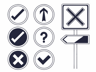 Directional arrow sign or icons set design
