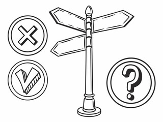 Directional arrow sign or icons set design