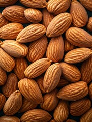 Fototapeta premium A close-up view of almonds showcasing their textured shells.