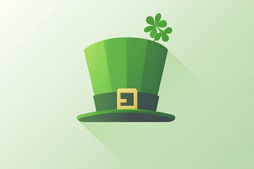 Green leprechaun hat with clover