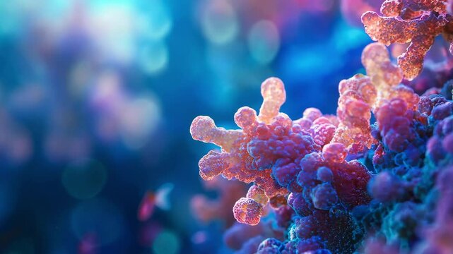 close up of bacteria or coral cells