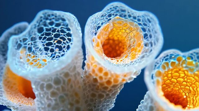 close up of bacteria or coral cells
