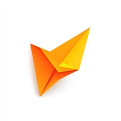 Orange paper airplane origami art