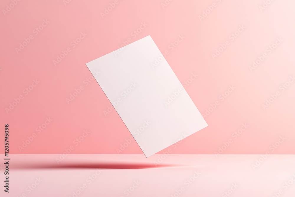Poster floating card ui design with clean edges soft shadows and light monochrome background with copy spac