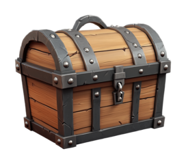 Exploring a low poly treasure chest with lock digital fantasy environment detailed viewpoint design
