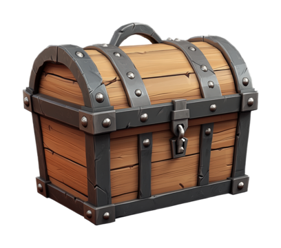 Exploring a low poly treasure chest with lock digital fantasy environment detailed viewpoint design