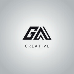GA AG Modern Creative Alphabet Business Logo Design Vector Icon Symbol
