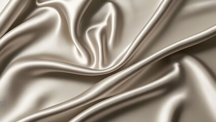 Obraz premium Beige silk fabric soft flowing luxurious texture background smooth material