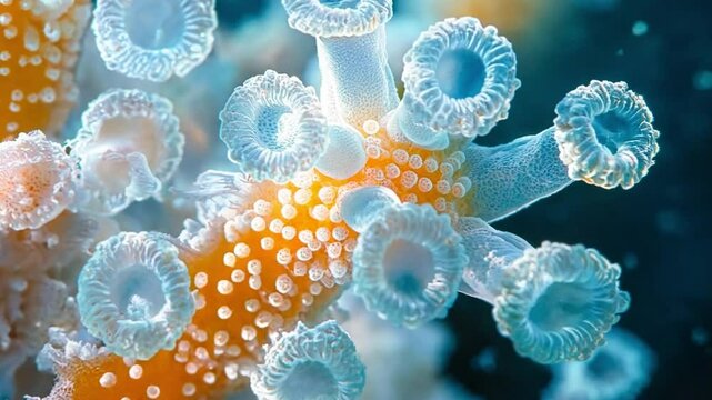 close up of bacteria or coral cells