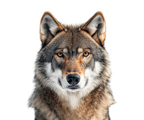 Fototapeta premium Majestic brown grey wolf portrait background animal studio setting close-up view nature concept