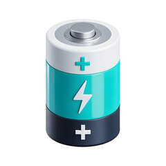 3D battery icon  glossy finish