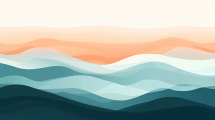 Abstract landscape with soft pastel waves and gradients.