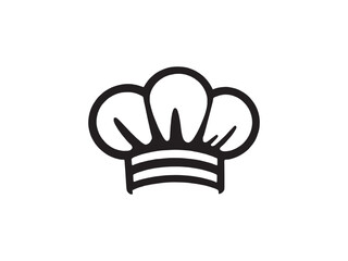 chef hat icon in black color vector design ,Chef Hat Silhouette Icon, Black Chef Cap Icon  