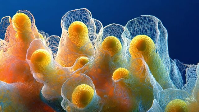close up of bacteria or coral cells
