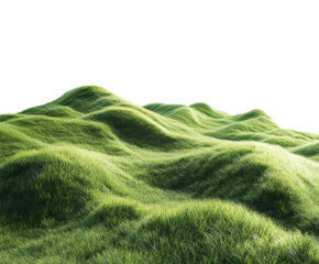 Lush green grassy hills against a nature landscape serene environment aerial view