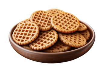 Delicious waffles a wooden plate food minimalist style close-up view