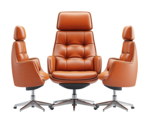 Stylish executive office chairs arrangement product minimalist design side view