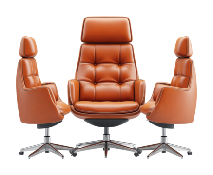 Stylish executive office chairs arrangement product minimalist design side view