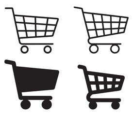 E-Commerce and Shopping Cart Icon Set, Minimalist Line Icons for Online Retail, Shopping Baskets, Carts, Bags, and Mobile Purchases | Perfect for Web Design, Apps, and Digital Marketplaces