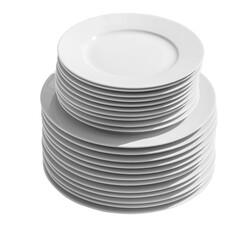 Clean plates isolated on white
