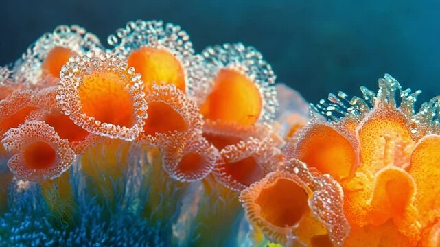 close up of bacteria or coral cells