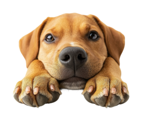 Playful puppy dog paws cute animal portrait studio soft focus