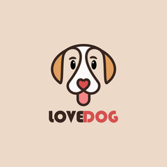Simple vector dog logo illustration