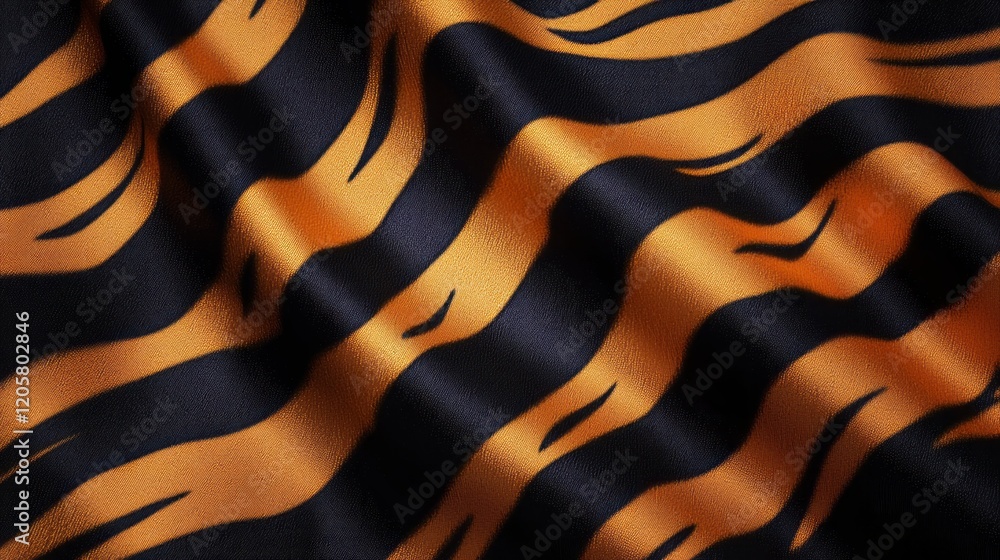 Aufkleber vivid tiger stripe design in bold orange and deep black enhances the soft fabric's texture, creating