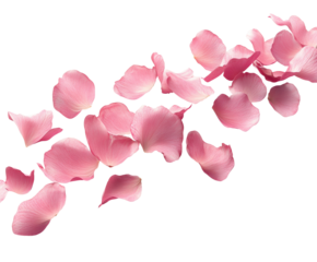 Delicate flying pink petals nature ethereal atmosphere close-up view serenity concept