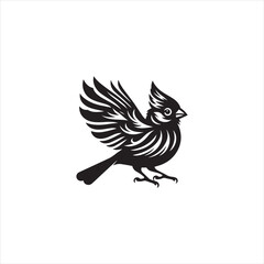 Black Silhouette Vector bird on a branch