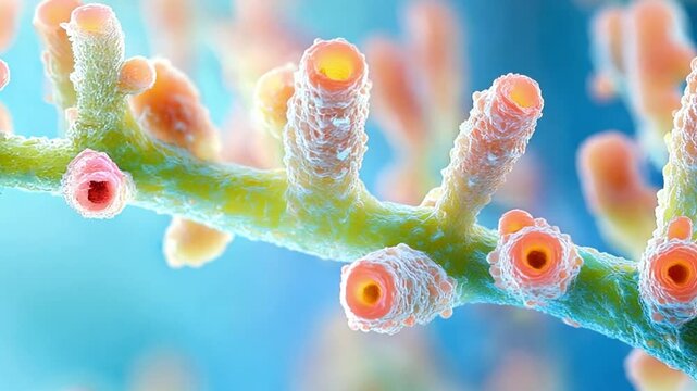 close up of bacteria or coral cells