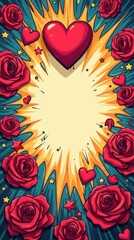 Exploding Hearts, Roses, and Stars: A Comic Book Love Explosion