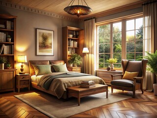 Cozy Bedroom Interior Design: Soft Lighting, Warm Textiles & Natural Wood