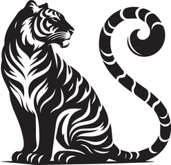 Majestic Tiger Silhouette Vector