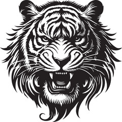 Majestic Tiger Silhouette Vector