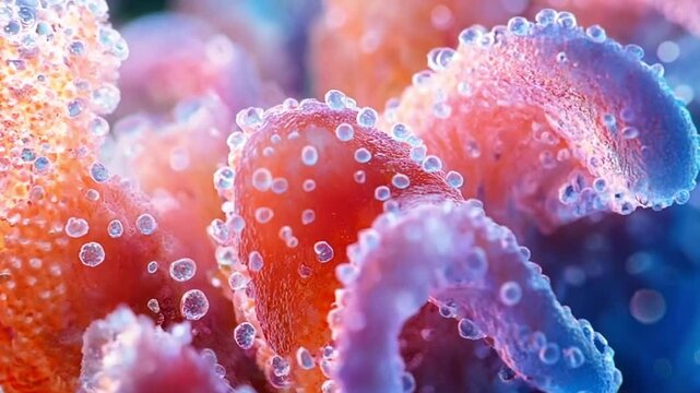 close up of bacteria or coral cells