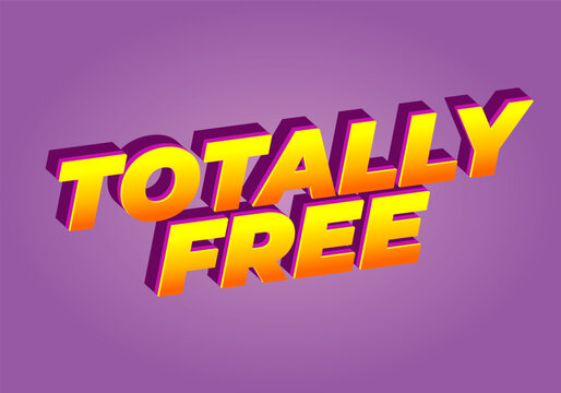 TOTALLY FREE. Text effect in bold and modern colors for marketplace ads