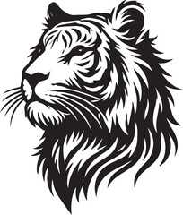 Majestic Tiger Silhouette Vector