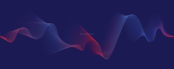 Abstract blue and red wave background illustration vector design