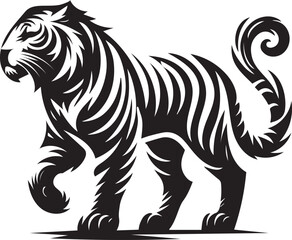 Majestic Tiger Silhouette Vector