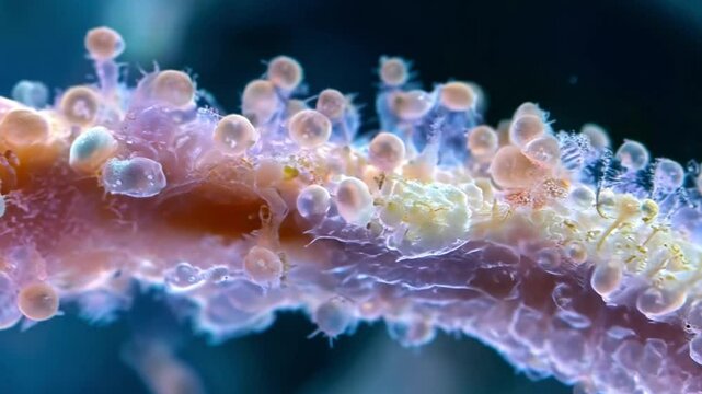 close up of bacteria or coral cells