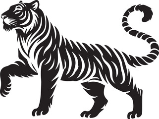 Majestic Tiger Silhouette Vector