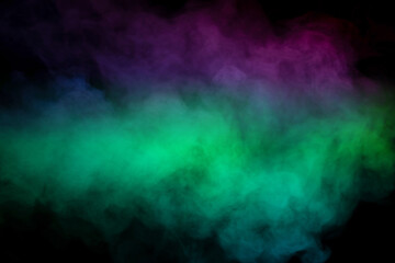 Blue and purple steam on a black background.