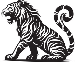 Majestic Tiger Silhouette Vector