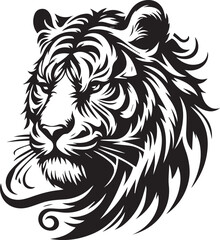 Obraz premium Majestic Tiger Silhouette Vector