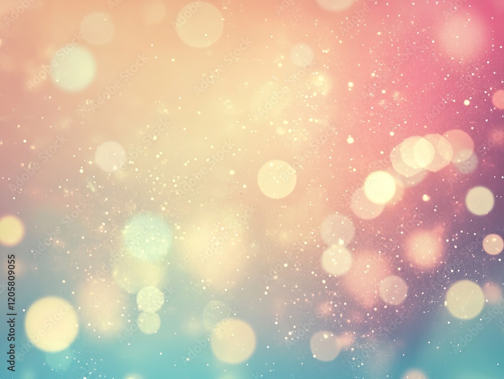 Poster abstract pastel bokeh background with soft light and sparkles.