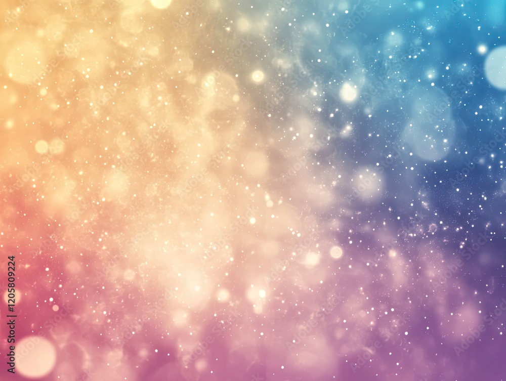 Poster abstract pastel background with bokeh lights and sparkles.